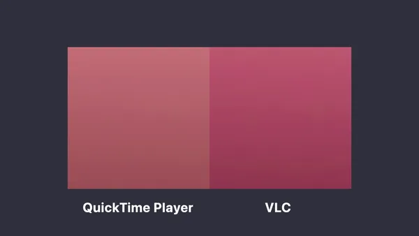 比較1. QuickTime Player（左）／VLC（右）